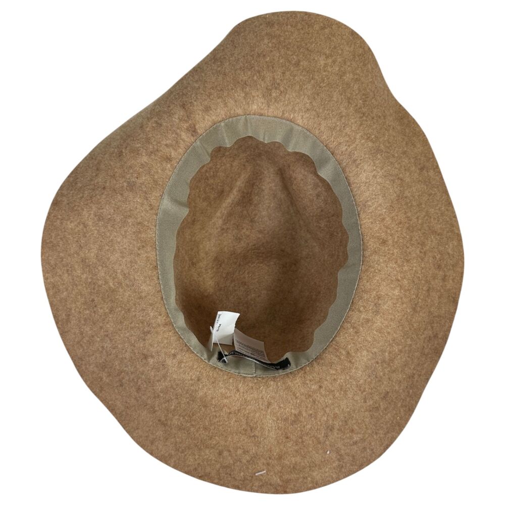 Banana Republic Felt Fedora Taupe Heather Wide Brim Sun Hat S/M NEW with Tags - Picture 6 of 8